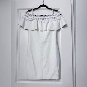 BCX Off shoulder White Dress with Lace Detail